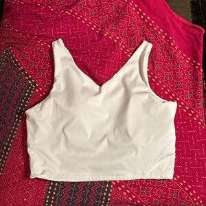 White Women's V-Neck Top
